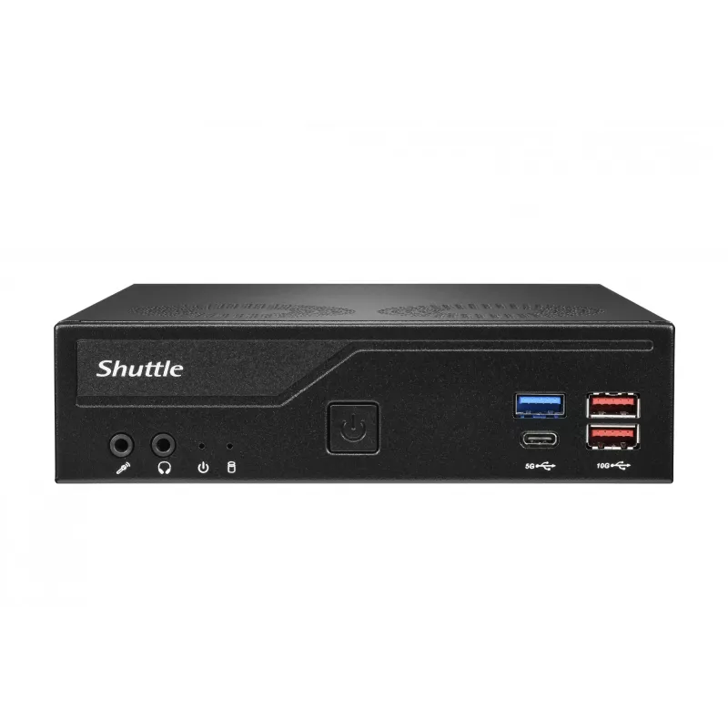 Shuttle Slim PC DH770, S1700, 2x HDMI, 2x DP, 2x 2.5G LAN, 2x COM, 8x USB, 1x 2,5 colio, 2x M.2, 24/7 nuolatinis veikimas, įsk. VESA