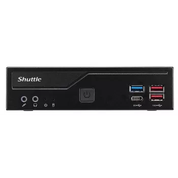 Shuttle Slim PC DH770, S1700, 2x HDMI, 2x DP, 2x 2.5G LAN, 2x COM, 8x USB, 1x 2,5 colio, 2x M.2, 24/7 nuolatinis veikimas, įsk. VESA