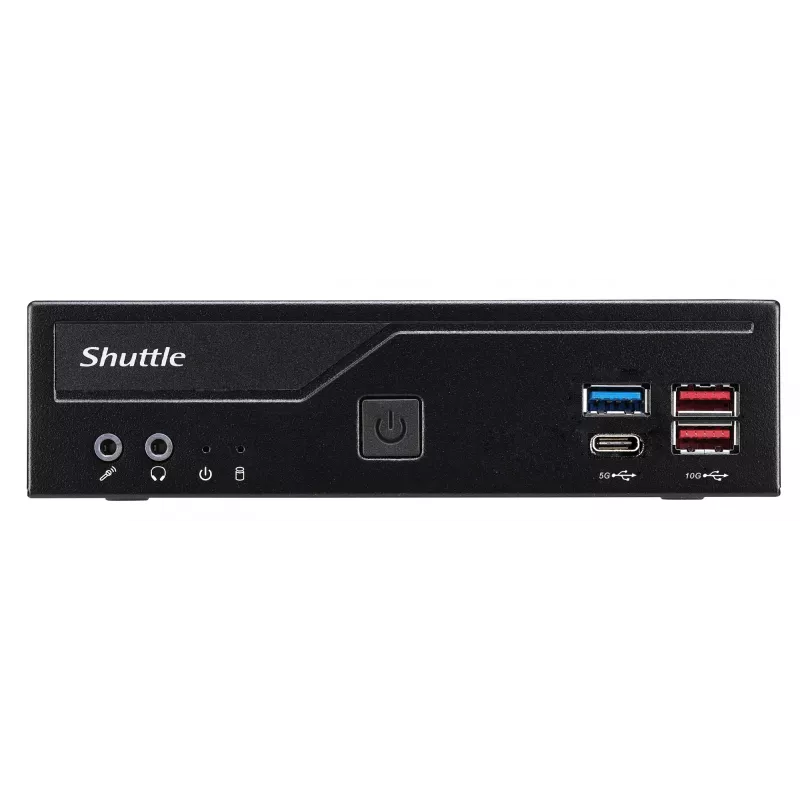 Shuttle Slim PC DH770, S1700, 2x HDMI, 2x DP, 2x 2.5G LAN, 2x COM, 8x USB, 1x 2,5 colio, 2x M.2, 24/7 nuolatinis veikimas, įsk. VESA