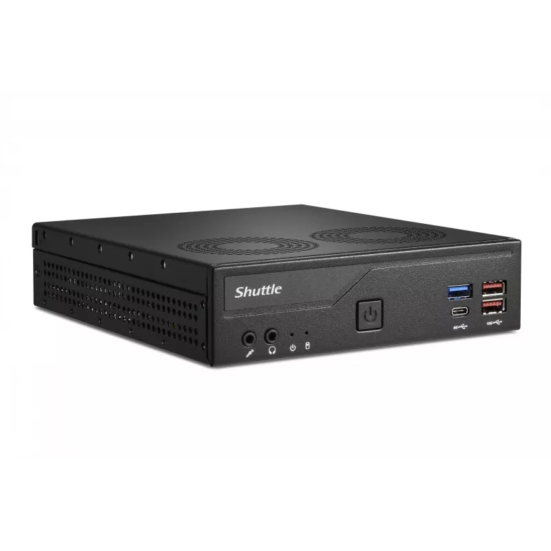 Shuttle Slim PC DH770, S1700, 2x HDMI, 2x DP, 2x 2.5G LAN, 2x COM, 8x USB, 1x 2,5 colio, 2x M.2, 24/7 nuolatinis veikimas, įsk. VESA