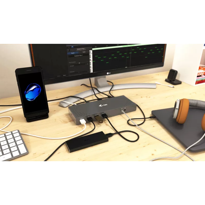 i-tec USB 3.0 / USB-C / Thunderbolt 3 dviejų monitorių dokavimo stotelė