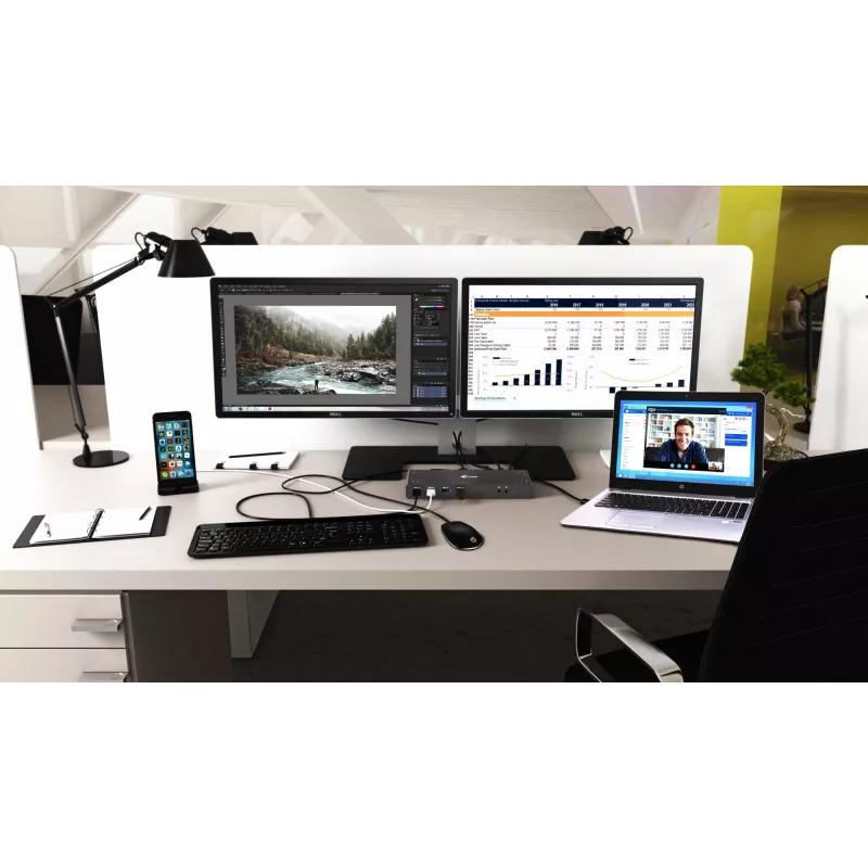 i-tec USB 3.0 / USB-C / Thunderbolt 3 dviejų monitorių dokavimo stotelė