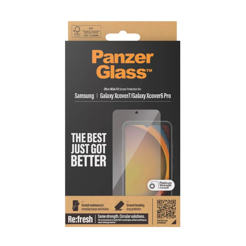 PanzerGlass ® Ekrano apsauga Samsung Galaxy Xcover7 | Xcover6 Pro | Ultra-Wide Fit