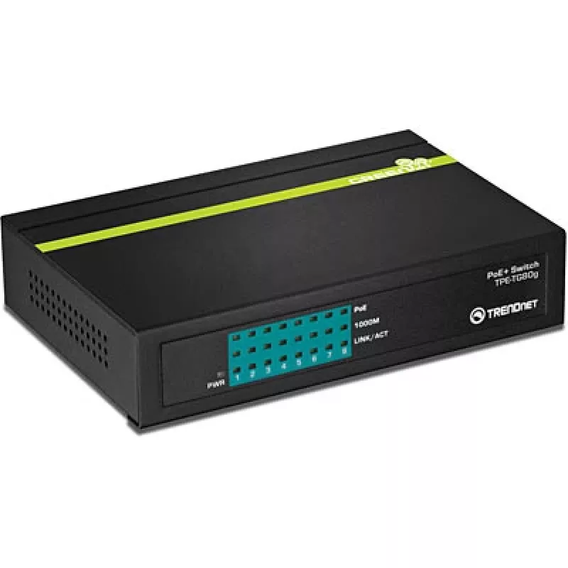 TRENDNET PoE+ komutatorius 8 prievadų Gigabit Greennet 8x Gbe PoE+