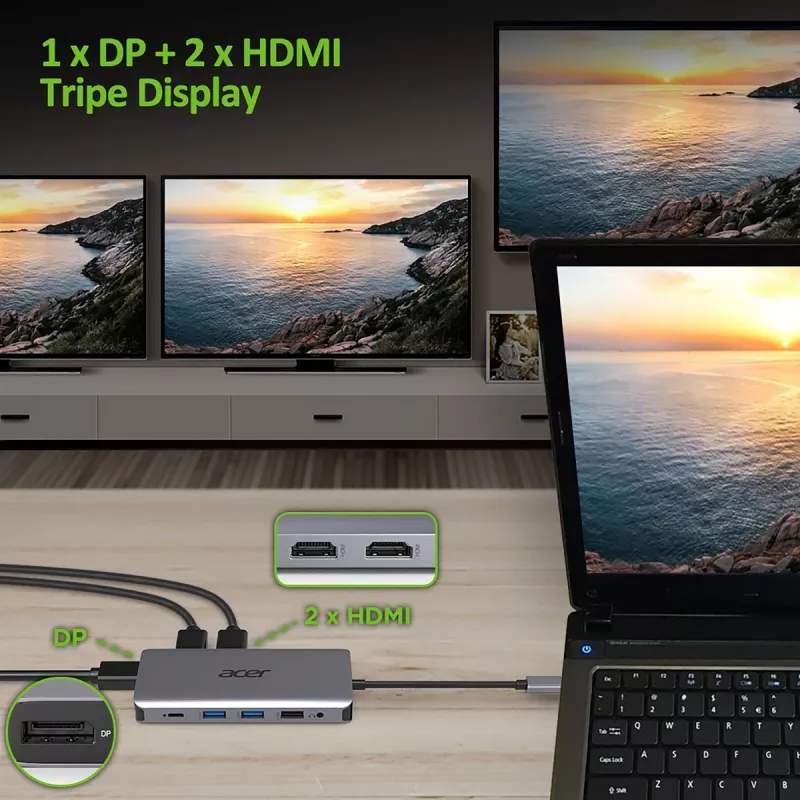 ACER 12in1 Type C Dongle Sidabrinė