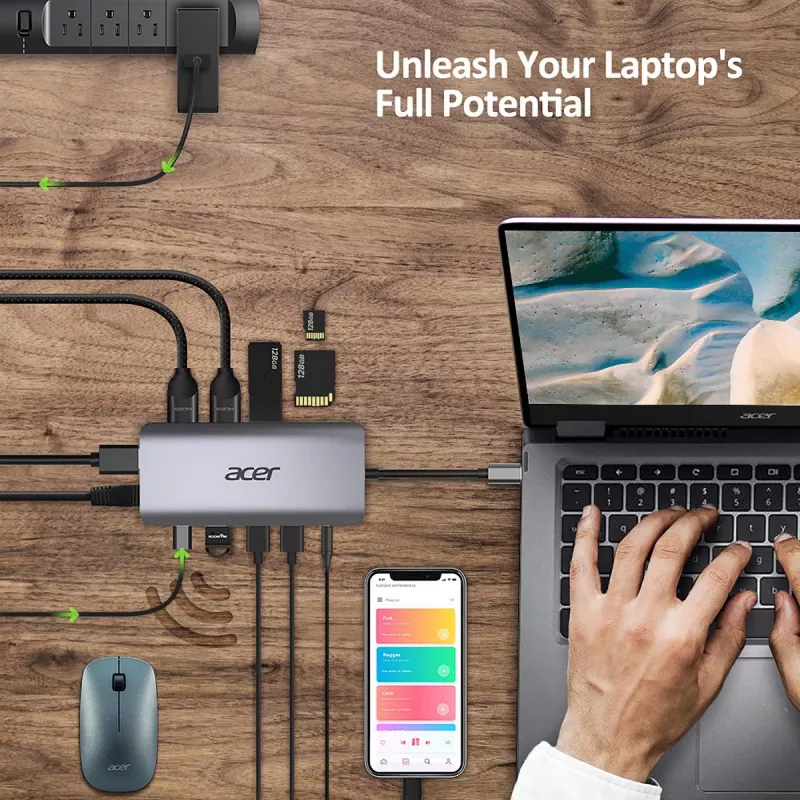 ACER 12in1 Type C Dongle Sidabrinė