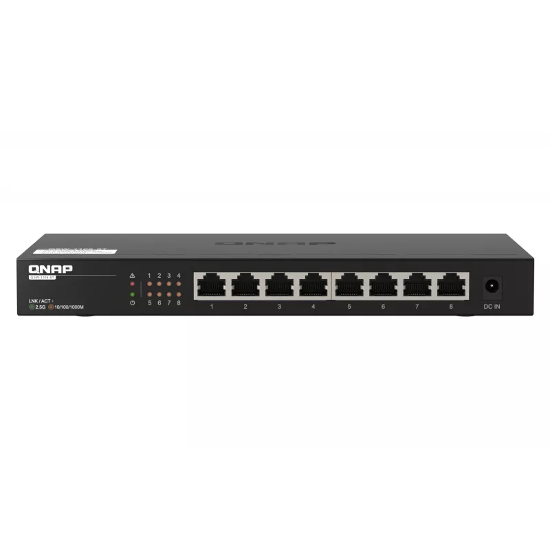 QNAP QSW-1108-8T tinklo jungiklis Nevaldomas 2.5G Ethernet (100/1000/2500) Juoda