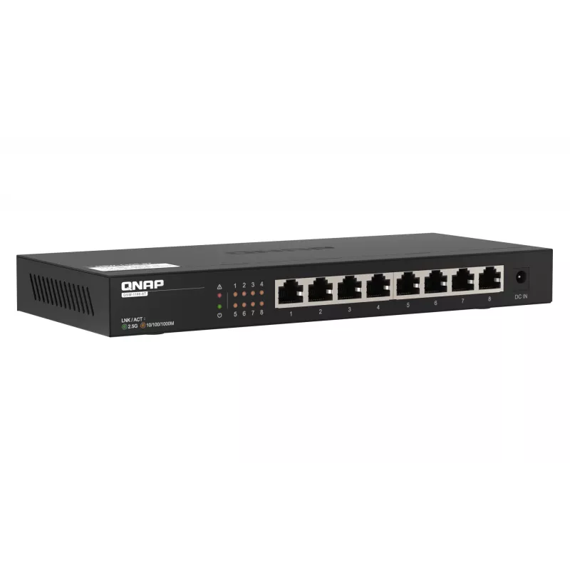 QNAP QSW-1108-8T tinklo jungiklis Nevaldomas 2.5G Ethernet (100/1000/2500) Juoda