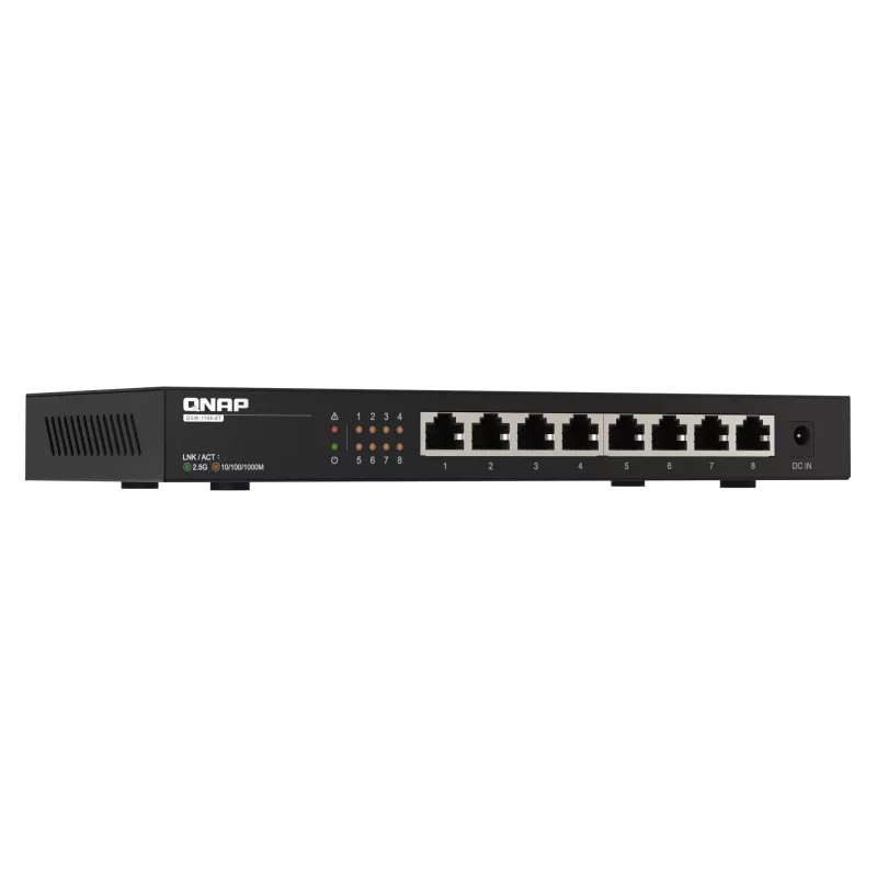 QNAP QSW-1108-8T tinklo jungiklis Nevaldomas 2.5G Ethernet (100/1000/2500) Juoda