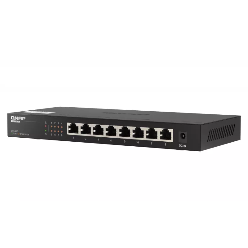 QNAP QSW-1108-8T tinklo jungiklis Nevaldomas 2.5G Ethernet (100/1000/2500) Juoda