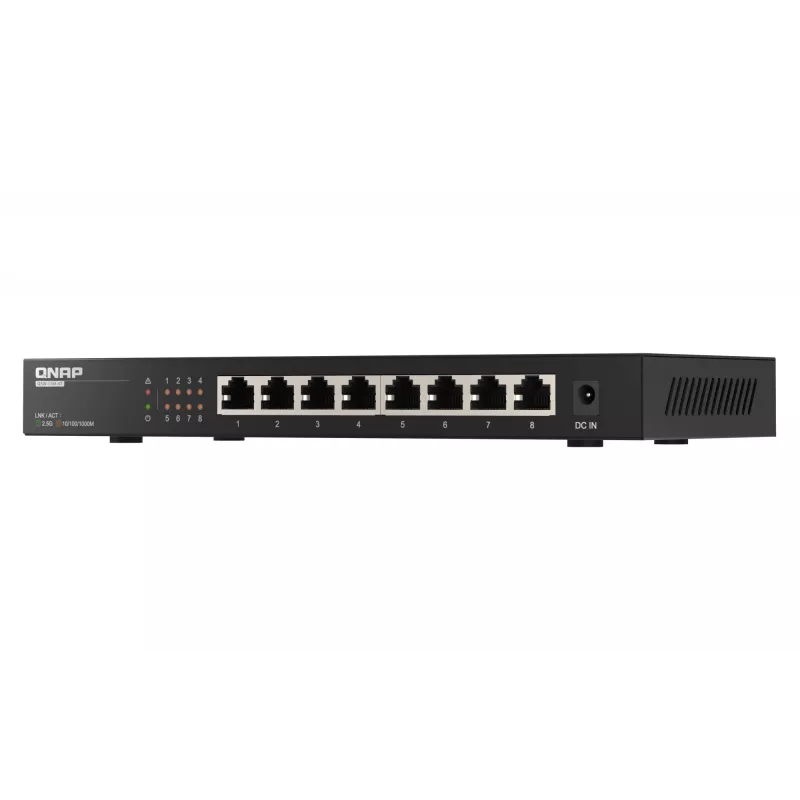 QNAP QSW-1108-8T tinklo jungiklis Nevaldomas 2.5G Ethernet (100/1000/2500) Juoda