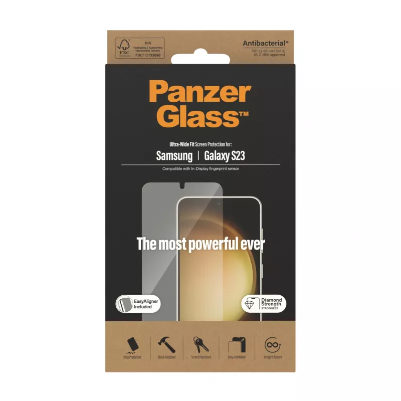 PanzerGlass ® Ekrano apsauga Samsung Galaxy S23 | Ultra-Wide Fit su EasyAligner