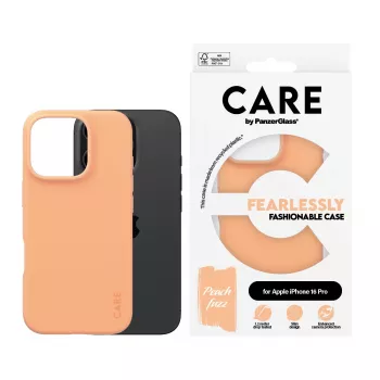 PanzerGlass CARE by madingas dėklas Peachy iPhone 16 Pro permatomas dėklas