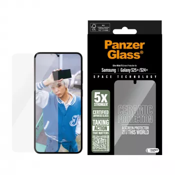 PanzerGlass ® Keraminė ekrano apsauga Samsung Galaxy S25+ | S24+ | Ultra-Wide Fit su EasyAligner