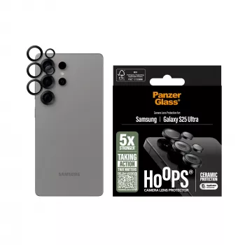 PanzerGlass ® Hoops® Keraminis fotoaparato objektyvo apsauginis stiklas, skirtas Samsung Galaxy S25 Ultra
