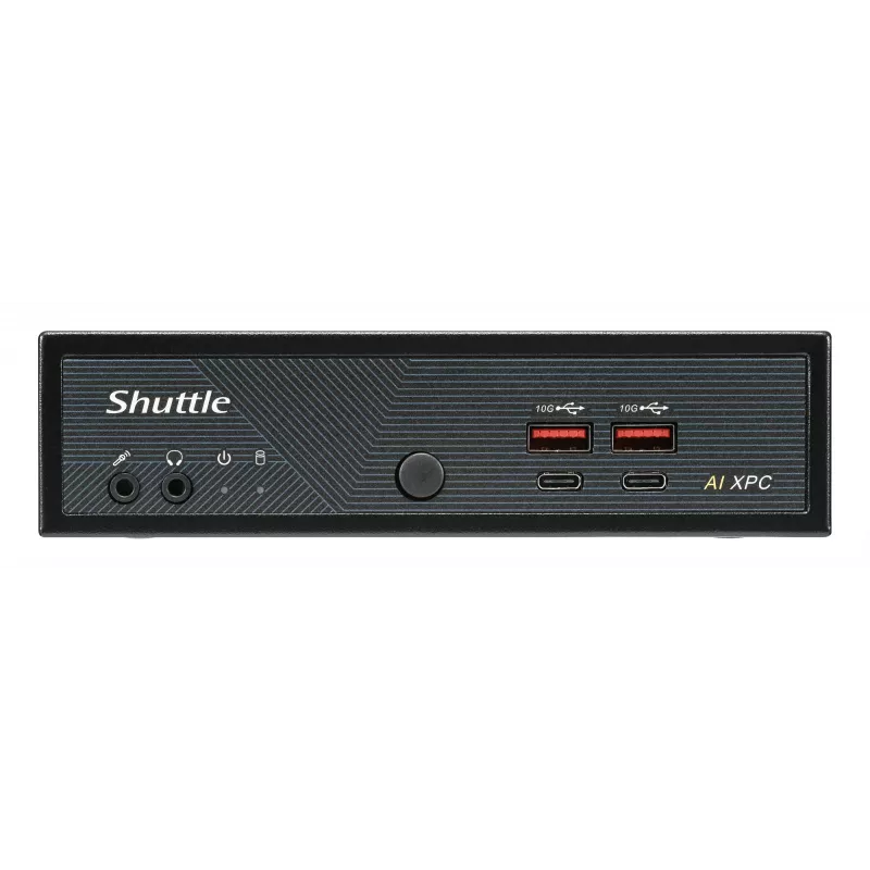 Shuttle Slim AI PC DN11H7 Intel Core Ultra 7 155H, Intel Arc grafika, 2xHDMI, 2x DP, 4x 2.5 Gbit LAN, VESA, 24/7 nuolatinis veikimas
