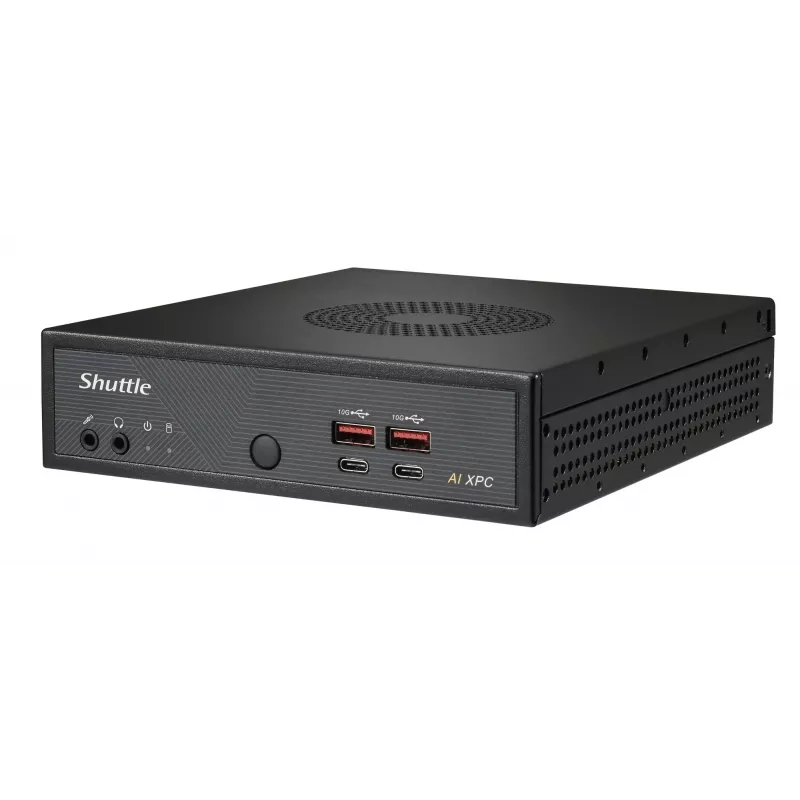 Shuttle Slim AI PC DN11H7 Intel Core Ultra 7 155H, Intel Arc grafika, 2xHDMI, 2x DP, 4x 2.5 Gbit LAN, VESA, 24/7 nuolatinis veikimas