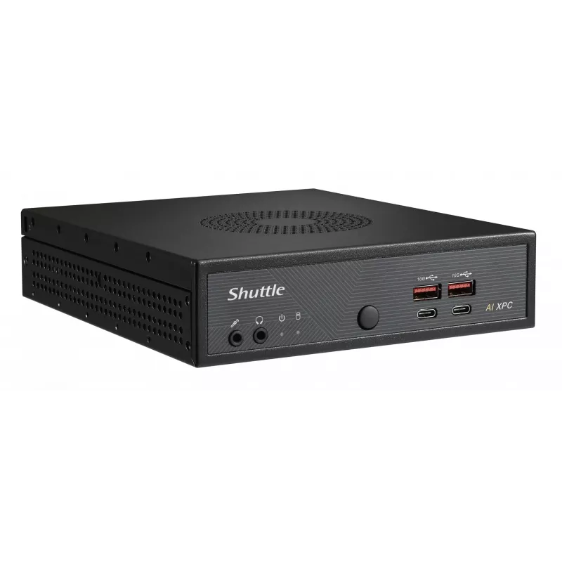 Shuttle Slim AI PC DN11H9 Intel Core Ultra 9 185H, Intel Arc grafika, 2xHDMI, 2x DP, 4x 2.5 Gbit LAN, VESA, 24/7 nuolatinis veikimas