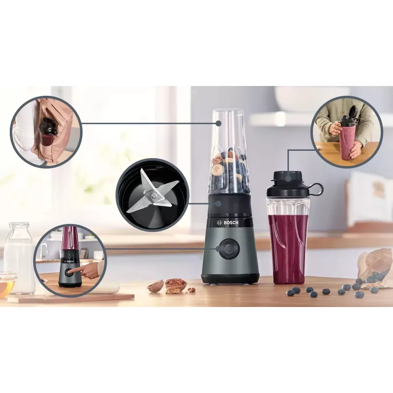 Bosch VitaPower MMB2111S trintuvas 0,6 l stacionarus trintuvas 450 W sidabrinis