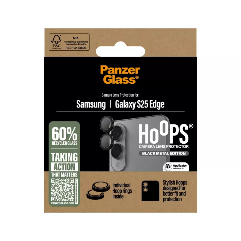 PanzerGlass ® Hoops® fotoaparato objektyvo apsauga juoda Samsung S25 Edge