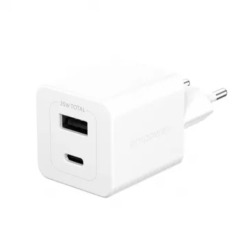 PanzerGlass empower™ by ® Turbo 35W Charger incl. USB-C + USB-A | EU Plug | Sidabrinė White