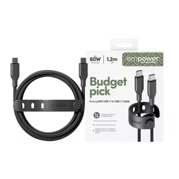 “PanzerGlass empower™ by ® Racing” 60W USB-C į USB-C laidas | USB 2.0 | 1,2 m | Space Juoda