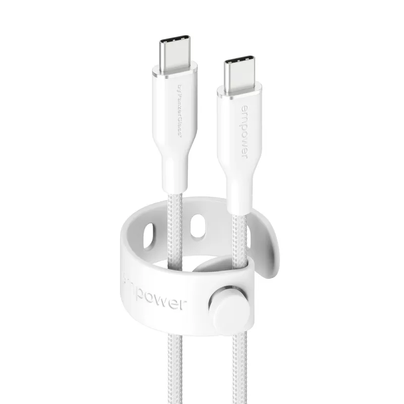 PanzerGlass empower™ by ® Racing 60W USB-C į USB-C laidas | USB 2.0 | 2M | Sidabrinė balta
