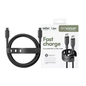“PanzerGlass empower™ by ® Racing” 240 W USB-C į USB-C laidas | USB 2.0 | 1,2 m | kosminės juodos spalvos