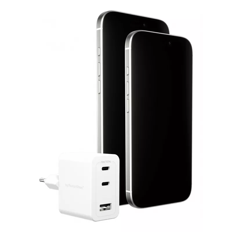 PanzerGlass empower™ by ® Turbo 70W Multiple Charger incl. 2 x USB-C + USB-A | EU Plug | Sidabrinė White