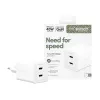 PanzerGlass empower™ by ® Turbo 45W Charger incl. 2 x USB-C | EU Plug | Sidabrinė White