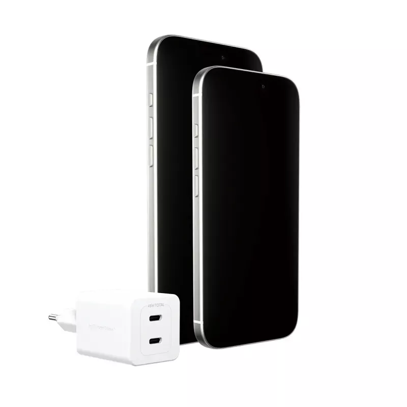 PanzerGlass empower™ by ® Turbo 45W Charger incl. 2 x USB-C | EU Plug | Sidabrinė White