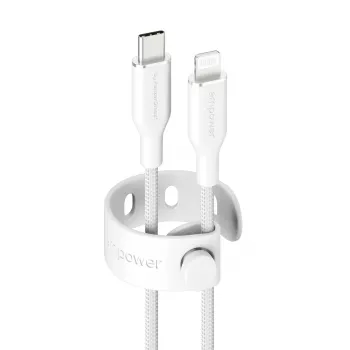 PanzerGlass empower™ by ® Racing 60W USB-C – Lightning laidas | USB 2.0 | 1,2 m | Sidabrinė balta