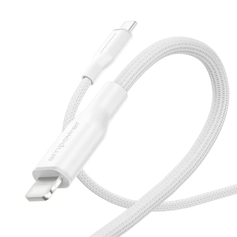 PanzerGlass empower™ by ® Racing 60W USB-C – Lightning laidas | USB 2.0 | 1,2 m | Sidabrinė balta