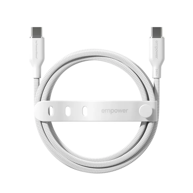 PanzerGlass empower™ by ® Racing 240 W USB-C į USB-C laidas | USB 2.0 | 1,2 m | sidabrinis baltas