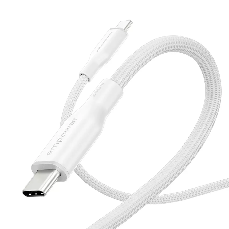 PanzerGlass empower™ by ® Racing 240 W USB-C į USB-C laidas | USB 2.0 | 1,2 m | sidabrinis baltas