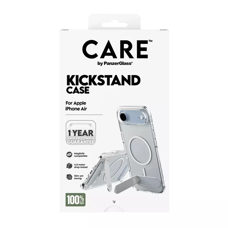 PanzerGlass CARE™ by ® dėklas permatomas su stovu ir MagSafe iPhone Air