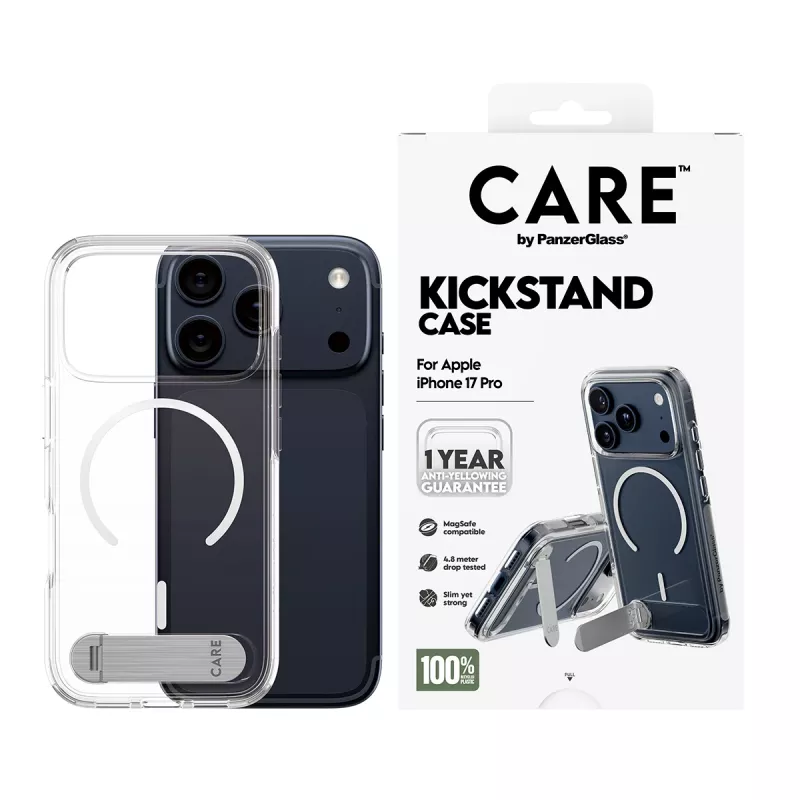PanzerGlass CARE™ by ® Case permatomas su atrama ir MagSafe iPhone 17 Pro