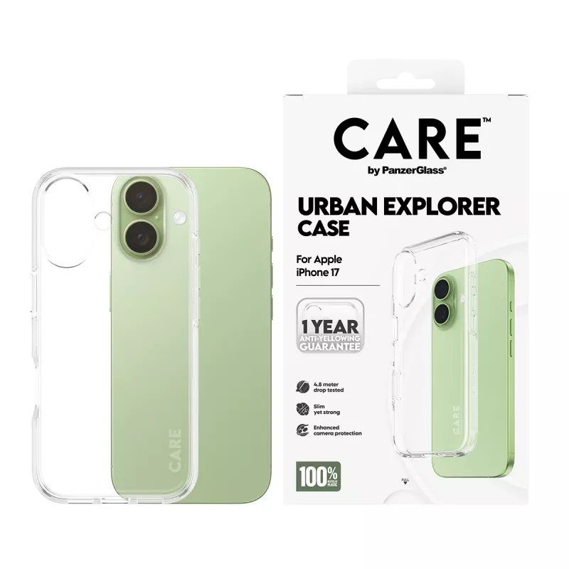 PanzerGlass CARE™ by ® Urban Explorer dėklas permatomas iPhone 17