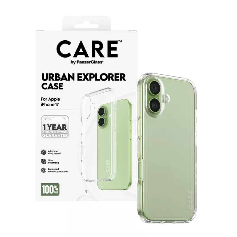 PanzerGlass CARE™ by ® Urban Explorer dėklas permatomas iPhone 17