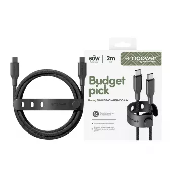 PanzerGlass empower™ by ® Racing 60W USB-C į USB-C laidas | USB 2.0 | 2 m | Space Juoda
