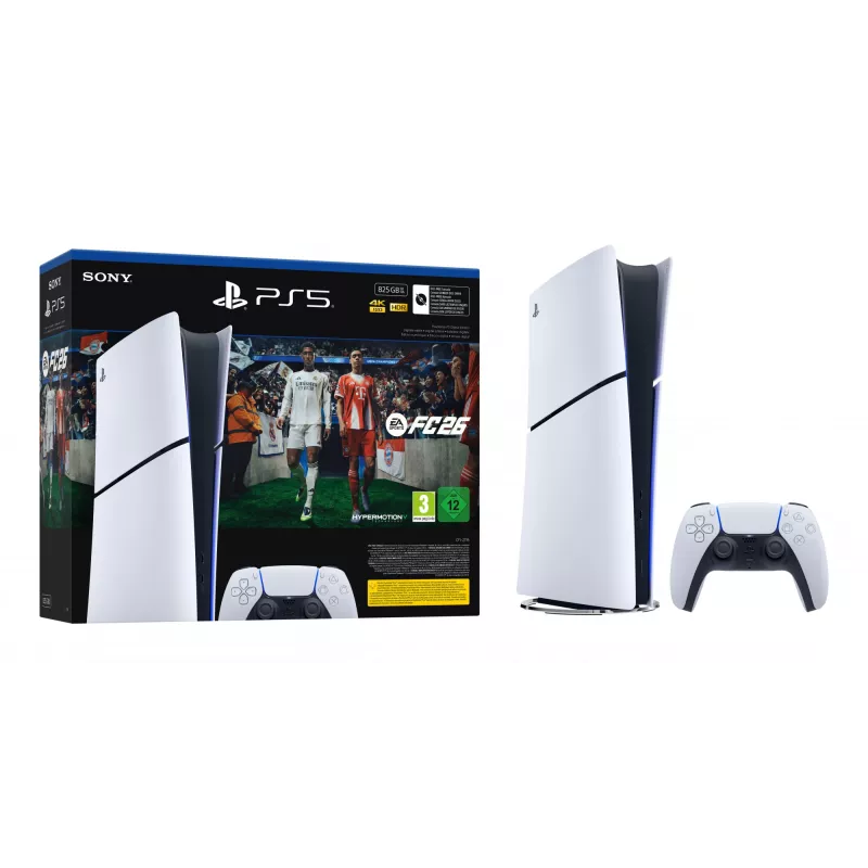 Sony PlayStation 5 Digital + EA Sports FC 26 Bundle 825 GB Wi-Fi Juoda, White