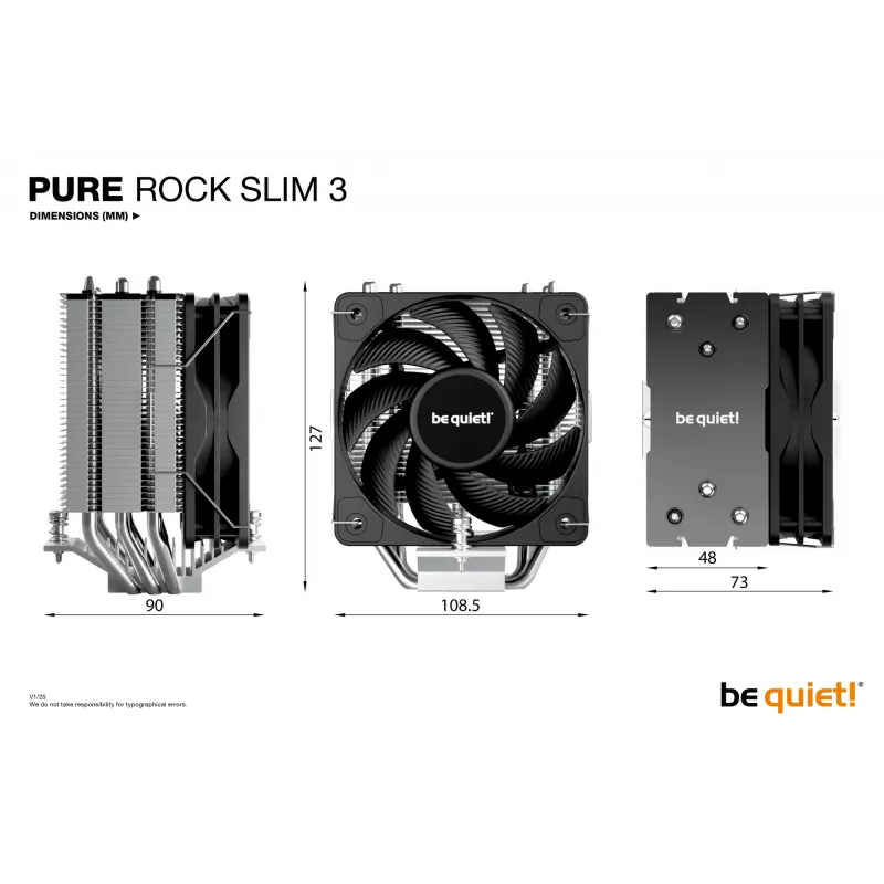 „be quiet! Pure Rock plonas 3“ procesoriaus oro aušintuvas 10 cm, sidabrinis, 1 vnt.