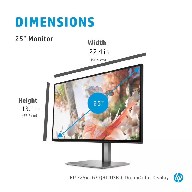 HP Z25xs G3 kompiuterio monitorius 63,5 cm (25 colių) 2560 x 1440 pikselių Quad HD juodas