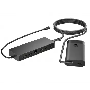 USB-C stotelė ir nešiojamojo kompiuterio įkroviklis HP 9H0H9AA#ABB Kompaktiškas dizainas, universalus ryšys
