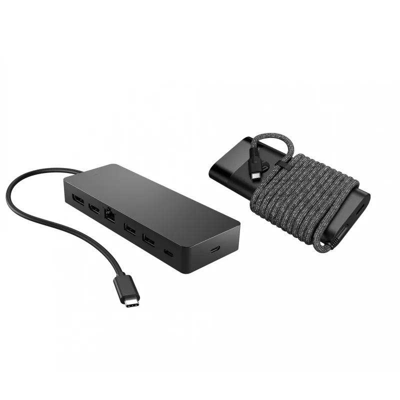 USB-C stotelė ir nešiojamojo kompiuterio įkroviklis HP 9H0H9AA#ABB Kompaktiškas dizainas, universalus ryšys