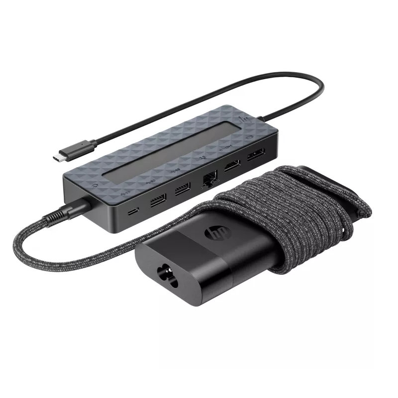 USB-C stotelė ir nešiojamojo kompiuterio įkroviklis HP 9H0H9AA#ABB Kompaktiškas dizainas, universalus ryšys