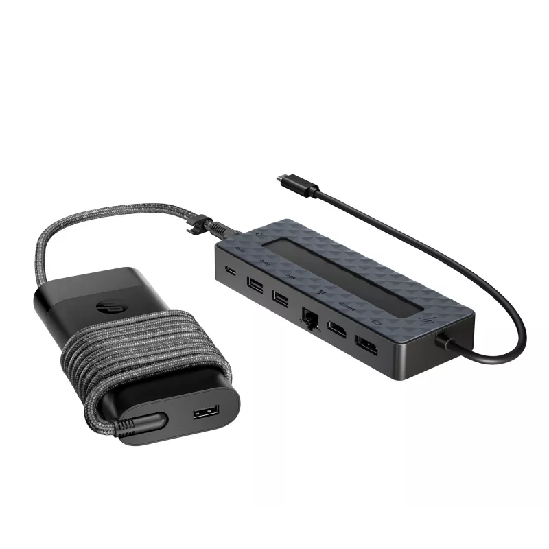 USB-C stotelė ir nešiojamojo kompiuterio įkroviklis HP 9H0H9AA#ABB Kompaktiškas dizainas, universalus ryšys
