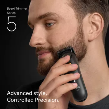 Braun BeardTrimmer 5 BT5560 barzdos skutimosi mašinėlė, baterija, 40, 2 cm, šlapiam ir sausam naudojimui, juoda
