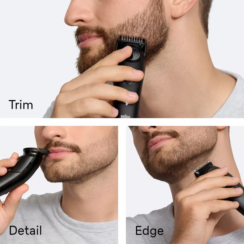 Braun BeardTrimmer 5 BT5560 barzdos skutimosi mašinėlė, baterija, 40, 2 cm, šlapiam ir sausam naudojimui, juoda