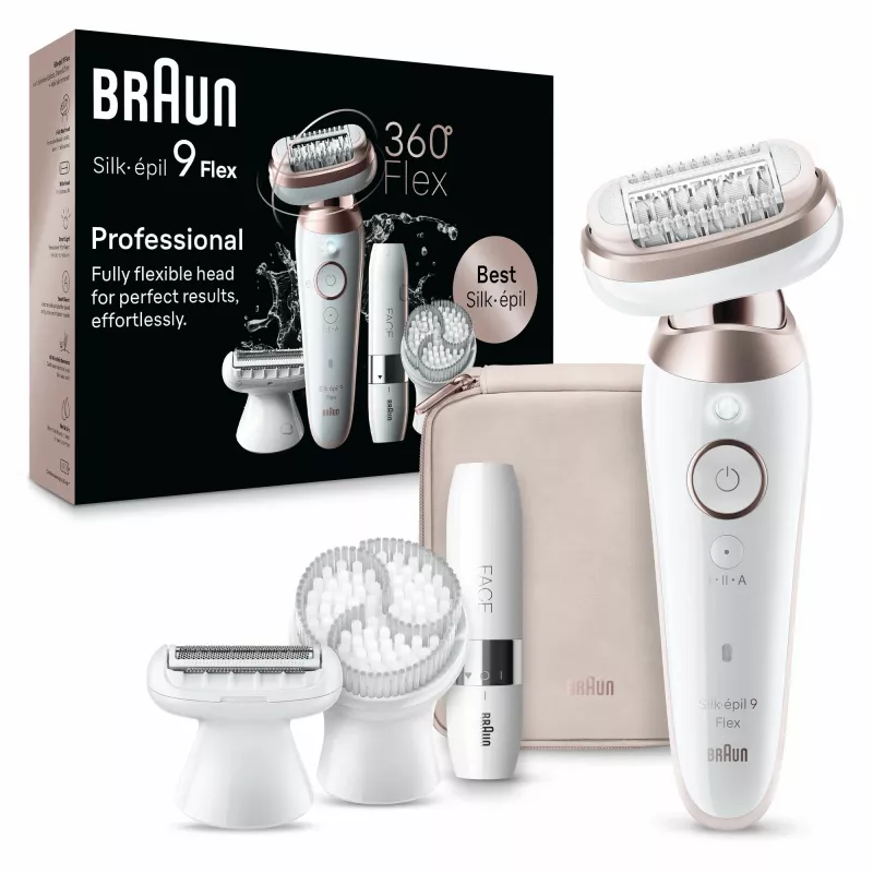 Braun Silk-épil 9 Flex 9-360 3D 40 pincetų Rožinė, Balta